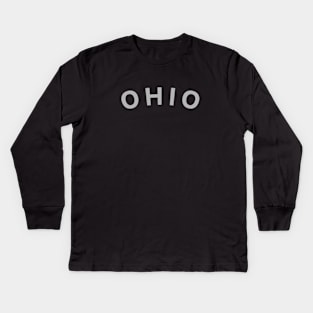 Ohio Typography Kids Long Sleeve T-Shirt